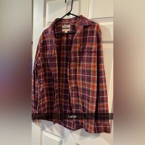 Goodthreads Burgundy and Orange Plaid Shirt
